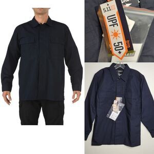 $65 5.11 TACTICAL TDU RIP STOP LONG SLEEVE NAVY BLUE MEN'S SHIRT S SMALL NWT